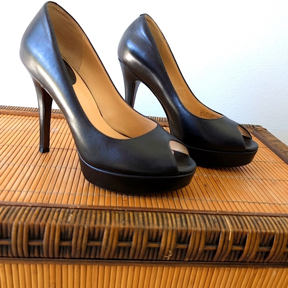Coach Black Stiletto Heels with Peep-Toe